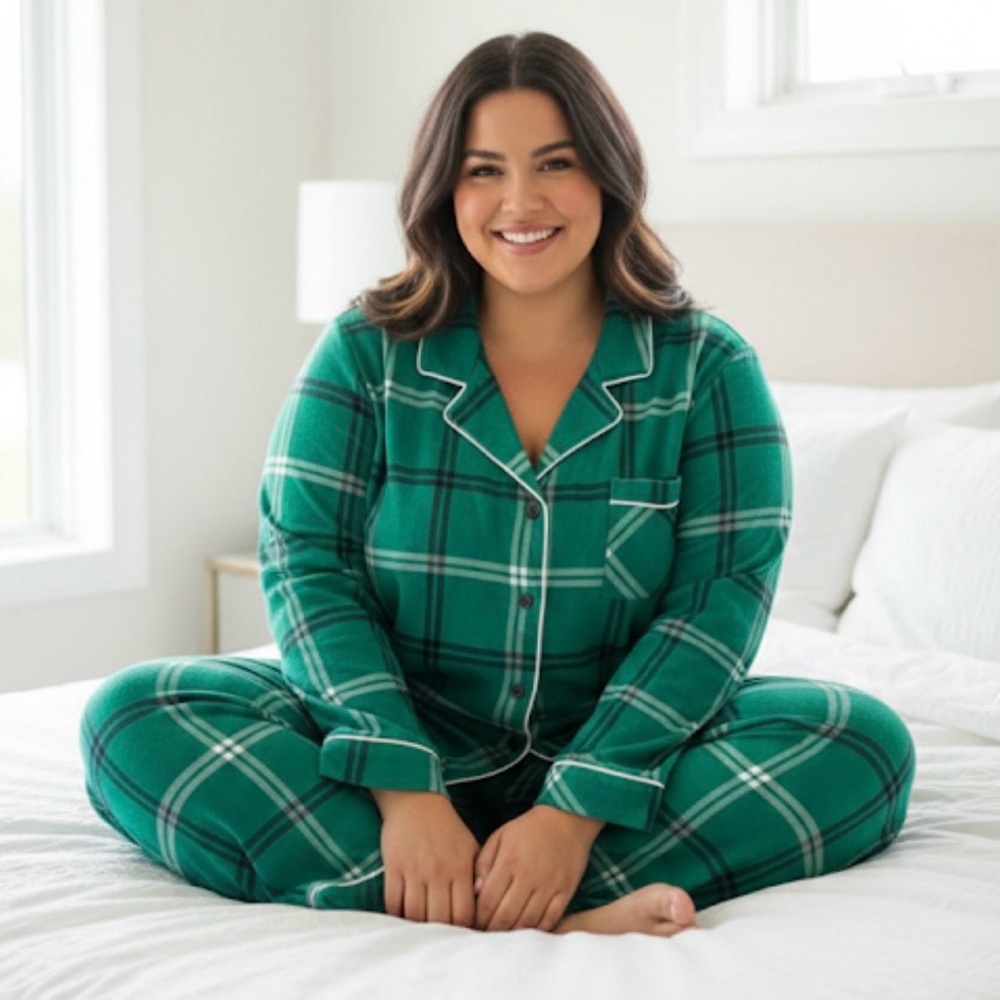 WONDERSHOP Plaid Soft Pajama Set, Women’s 2X, Green